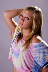 Young blonde model posing - classic