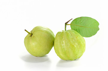 fresh guava on white background