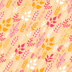 Vector Fall Filed moving In the Wind Seamless Pattern background