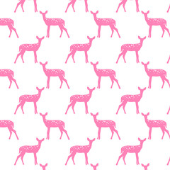 Vector seamless pattern with deers