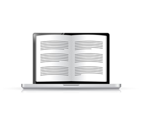 ebook on a laptop screen. illustration design