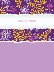 Vector purple and gold underwater plants frame horizontal