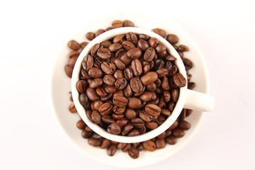 Cup of coffee beans