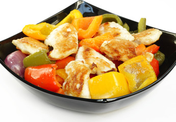 Delicious roasted fish with capsicum and onion