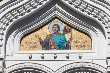 Obraz premium Golden mosaic icon on Cathedral in Tallinn, Estonia