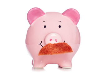 Banker moustache piggy bank