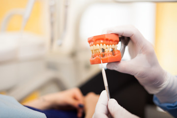 Dentist explaining a treatment
