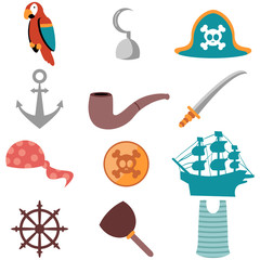 Set of various pirate icons