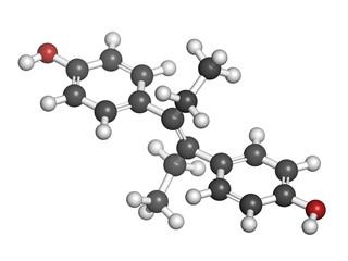 Diethylstilbestrol (DES, stilboestrol) synthetic estrogen molecu