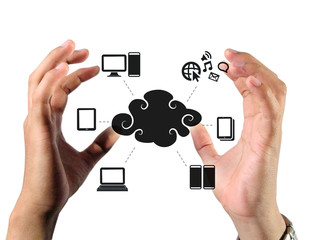 hand holding technology of cloud computing