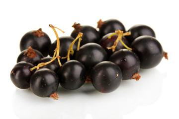 Fresh black currant isolated on white