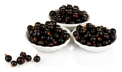 Fresh black currant isolated on white