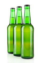 Bottles of beer isolated on white