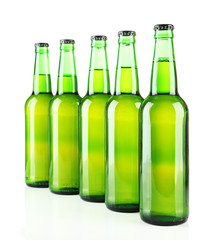 Bottles of beer isolated on white