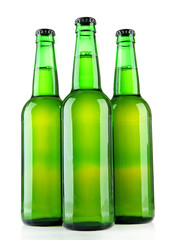 Bottles of beer isolated on white