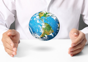 Globe ,earth in  hand