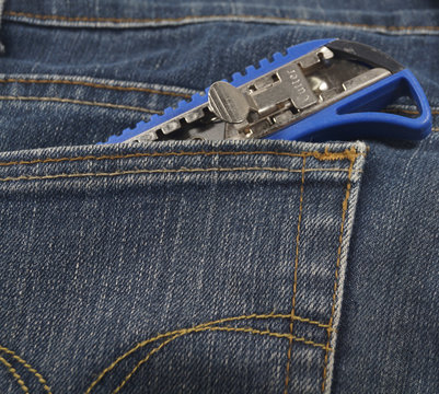 small knife in jean's pocket