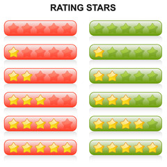 Rating Stars - 0 bis 5 - rot und gr&uuml;n
