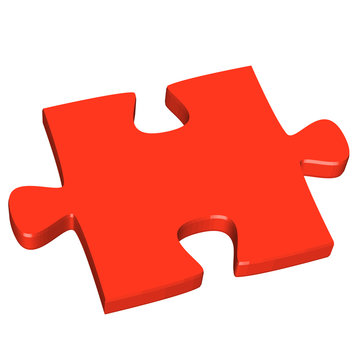 3D Puzzleteil rot