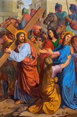 Obraz premium Vienna - Jesus and his Mother on the cross way.