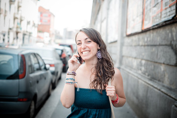 Fototapeta premium beautiful woman on the phone