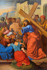 Naklejka premium Vienna - Jesus cried womens on the cross way.