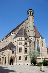 Fototapeta na wymiar Vienna - Minoriten gothic church from east