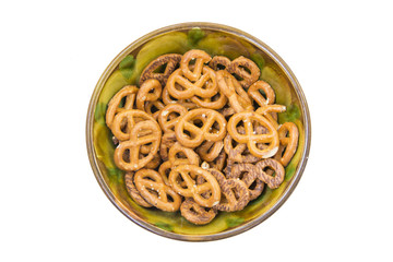 Crackers in a ceramic plate