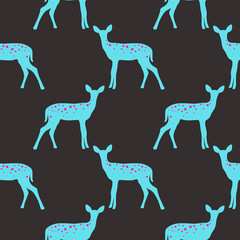 Vector seamless pattern with deers