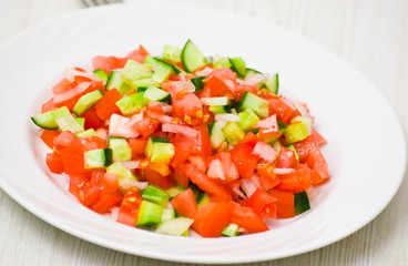 fresh vegetable salad on plate