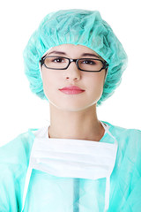 Portrait of female surgeon or nurse