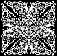 white abstract symmetrical square pattern