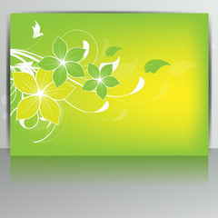 Abstract card with floral background