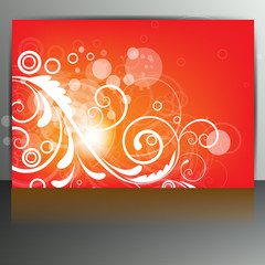 Abstract card with floral background