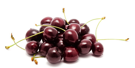 Heap of ripe sweet cherry isolated