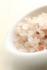close up of pink rock salt