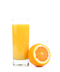 Glass of fresh orange juice.