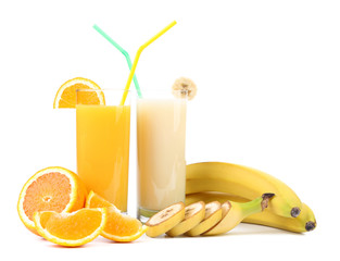 Orange and banana juice.