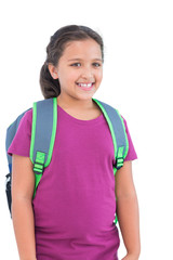 Little girl wearing book bag