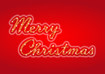 Sternfunkelnder Schriftzug „Merry Christmas“ auf rot