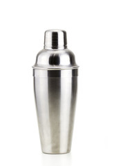 steel cocktail mixer in a white background