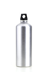 aluminun canteen in a white background