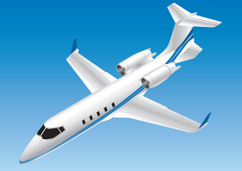 Detailed Isometric Vector Illustration of a Learjet