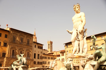 Fototapeta na wymiar Neptun Brunnen in Florenz
