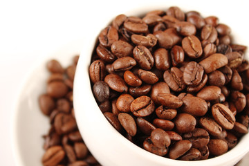 Cup of coffee beans
