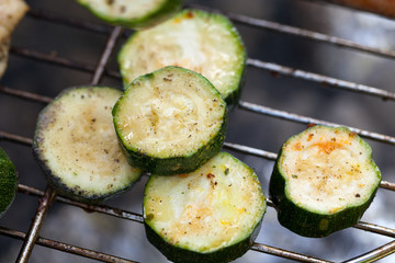 barbecue with delicious grilled meat on grill