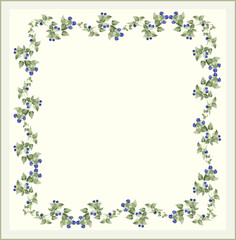 Decorative framework with blackberry.Greeting card.Illustration