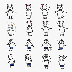 Naklejka premium set of child avatars