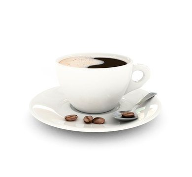 coffee cup with spoon , 3d