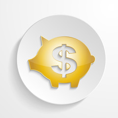 vector dollar piggy bank with shadow effect